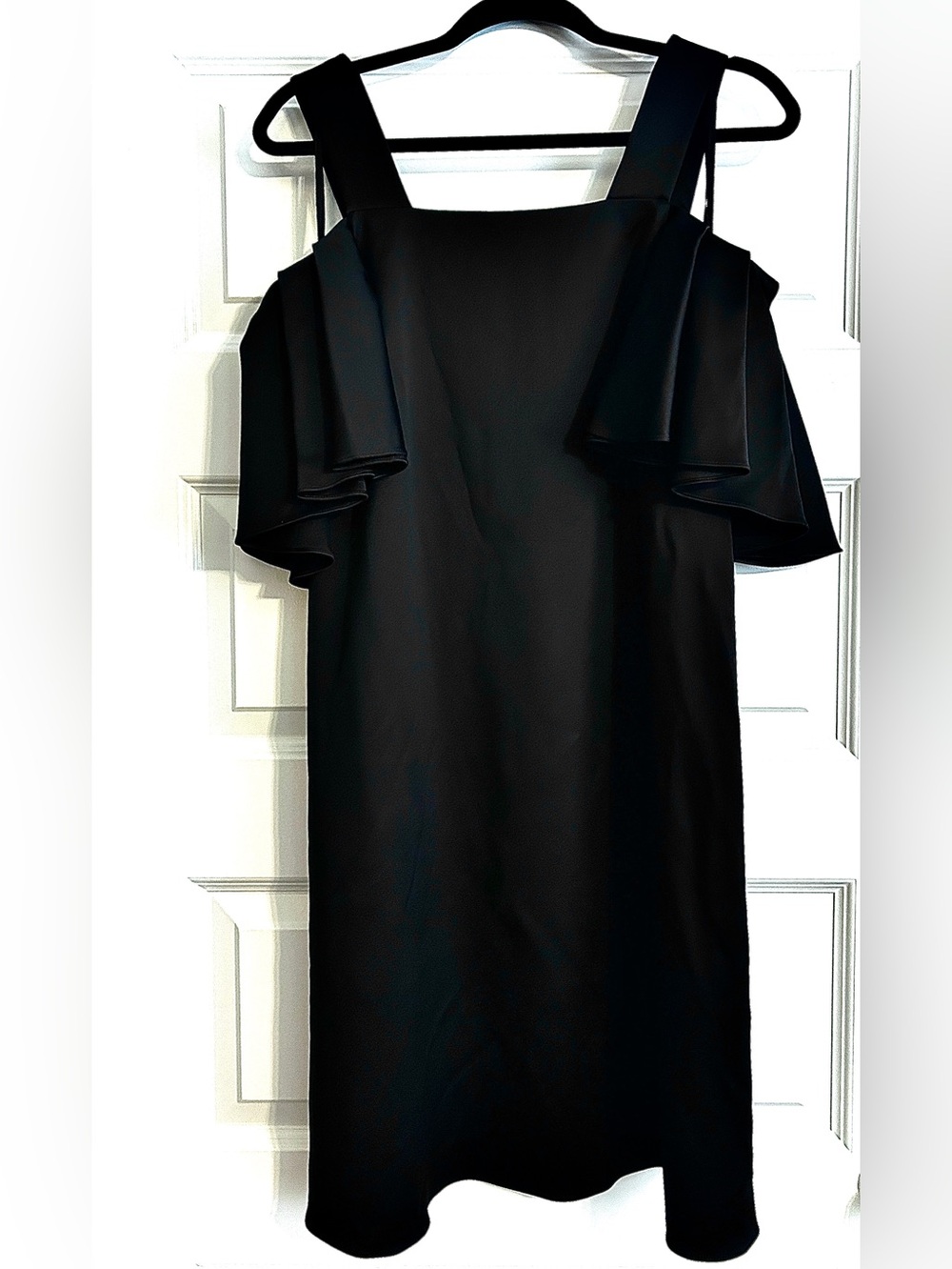 & OTHER STORIES Black Sateen Cold Shoulder Midi Dress 4 NWT - Picture 3 of 8